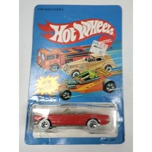 1983 Hot Wheels 1965 '65 Red Mustang Convertible 5908 Whitewalls Malaysia Card